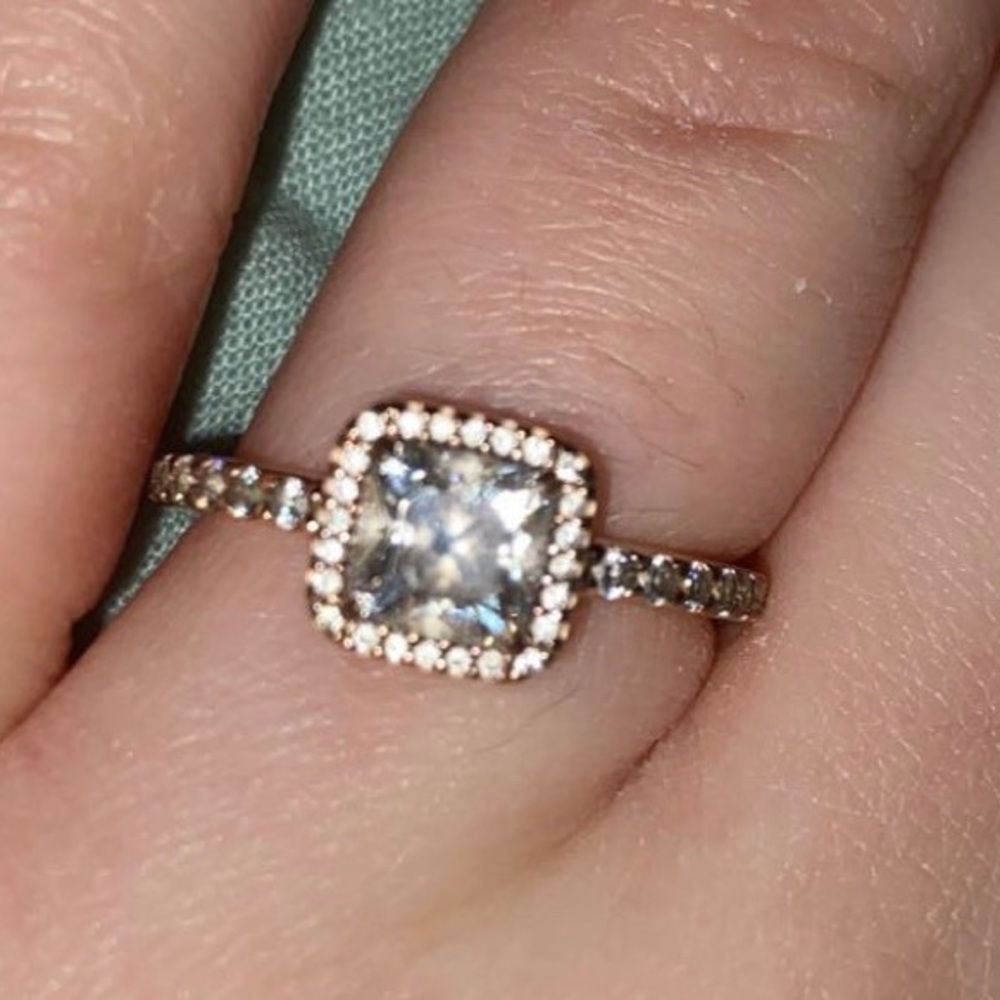 Pandora timeless elegance rose gold ring size 6